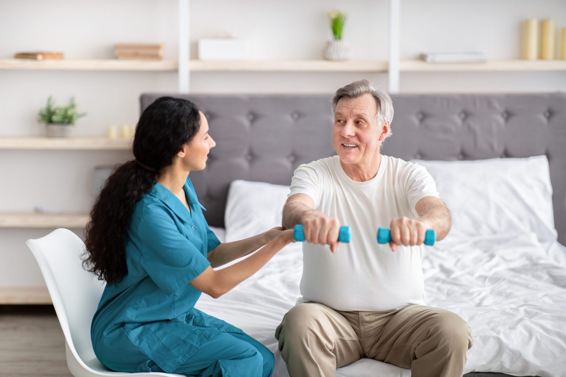 Personal Care man getting his let checked